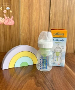 شیشه شیر طلقی پهن 150 میل آنتی کولیک آپشن پلاس دکتر براون drbrowns (باجعبه)